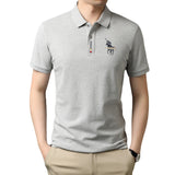 USPA Shirts Short-Sleeved T-shirt Summer Business Men's Embroidery Lapel Polo Shirt