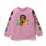 A Ape Print for Kids Sweatshirt Children's Clothing Animal Color Alphabet Cartoon Anime Long Sleeve Baby Boys and Girls Tops