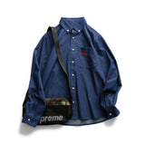 Men Shacket Long Sleeve Autumn Shirt Autumn Fashion Shirt Letter Embroidered Casual Shirt for Men