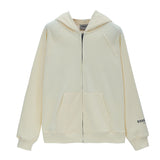 Fog Essentials Zipper Hoodie Autumn and Winter Fog Seventh Season Double Line Adhesive Letter Zipper Terry Hooded Sweater