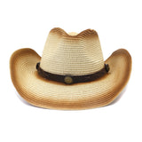 Wester Hats Spring and Summer Western Men and Women Straw Cowboy Hat Outdoor Seaside Sun Protection Hat Beach Hat