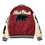 Mens Fall Outfits Bone Embroidery Hip Hop Retro Baseball Uniform Stitching Jacket Jacket