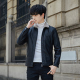 80's Leather Jacket Fall/Winter Fleece Padded Coat Lapel Leather Jacket Coat Motorcycle Clothing