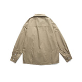 Men Shacket Long Sleeve Autumn Shirt Loose and Simple Solid Color Long Sleeve Shirt Neutral Coat