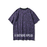 A Ape Print T Shirt Spring/Summer Camouflage Leopard Print Short Sleeve T-shirt