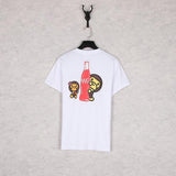 A Ape Print T Shirt Summer Cartoon Anime Print Plus Size Loose Short Sleeve T-shirt