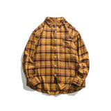 Men Shacket Long Sleeve Autumn Shirt Autumn Loose Plaid Shirt Men