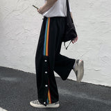 Harajuku Clothing Men Classic Retro Pants Straight Leg Pan Summer Casual Pants Men and Women Straight Wide Leg Pants
