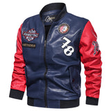 Two Tone Leather Jacket Winter Men's Motorcycle Leather Coat Men's Jacket Leather Coat