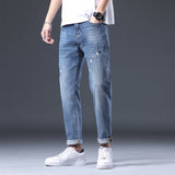 Men Distressed Jeans Man Ripped Jean Destructed Denim Pants Man Spring Summer Jeans Spring Stretch Ripped Jeans Men Men Jeans