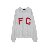 Fog Essentials Hoodie Autumn Winter Red Flocking FG Letter Button Hooded Sweater