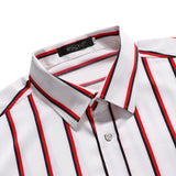 Men Shirt Fashion Slim Fit Shirt Short Sleeve Shirt Large Size Casual Top Summer Men's Casual Short Sleeve Shirt Business Striped Slim Shirt