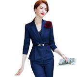 Women Pants Suit Uniform Designs Formal Style Office Lady Bussiness Attire Fashion Long Sleeve Work Clothes for Women