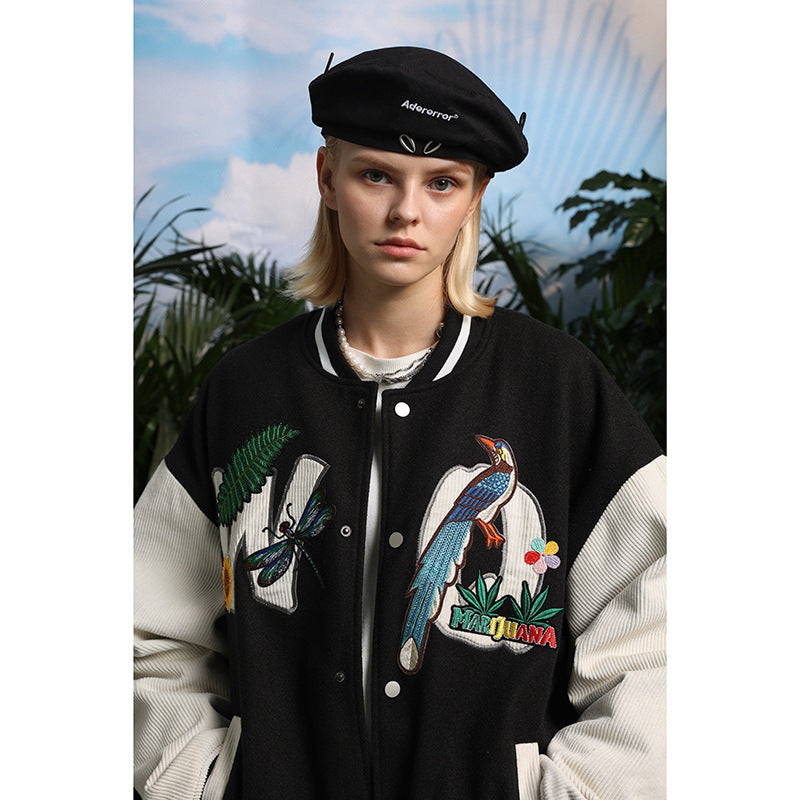 Men's Spring plus Size Retro Sports Baseball Uniform Men's Loose Jacket Coat Men's All-Match Top Men's Coat