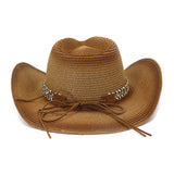 Wester Hats Spring and Summer Seaside Sun Protection Hat Beach Hat Male Straw Cowboy Hat