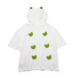 Harajuku Clothing Men's Tshirt Classic Retro Shirts Summer Loose Hooded Short Sleeve T-shirt Men and Women