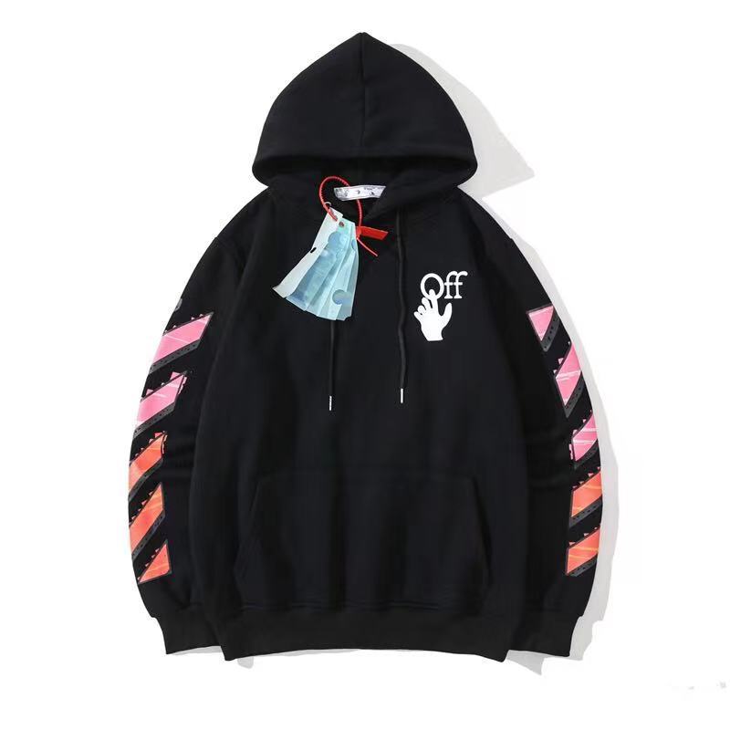Autumn And Winter Pink Gradient Arrow Pattern Velvet Padded Hooded Sweatshirt Men And Women Same Style