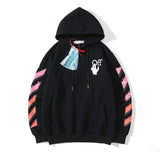 Autumn And Winter Pink Gradient Arrow Pattern Velvet Padded Hooded Sweatshirt Men And Women Same Style