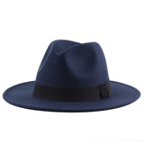 Fedora Hat Autumn and Winter Men and Women Couple Woolen Hat British Imitation Felt Fedora Hat