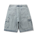 Mens Jean Shorts Washed Make Old Ripped Denim Shorts Men's High Street Fashion Brand Workwear Fifth Pants Street Fashion Loose Middle Pants