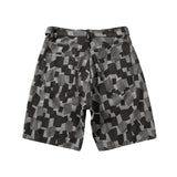 Mens Jean Shorts Retro Washed Plaid Denim Shorts Men's Summer Street Tide Brand Loose Casual Straight-Leg Shorts