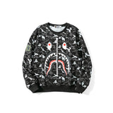 A Ape Print Sweatshirts Digital Pixels Camouflage Pullover Sweater Men's and Women's round Neck Thin Coat