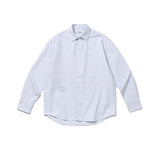 Men Shacket Long Sleeve Autumn Shirt Spring Solid Color Versatile Long Sleeve Shirt Stripes Embroidered Shirt