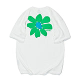 Men T Shirt Summer Casual Tops Men's Clothes Summer Wear Vintage Men's round Neck Short Sleeve Casual Loose Flower Print T-shirt