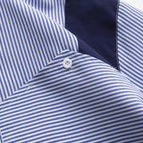 Men Shacket Long Sleeve Autumn Shirt Autumn Loose Striped Shirt Contrast Color Long Sleeves Shirt Coat