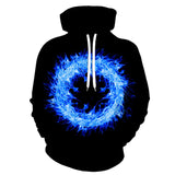 Fire and Ice Hoodie Spring and Autumn Printed Hoodie Sweater Trendy