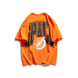 Men T Shirt Summer Casual Tops Men's Summer Large Printed Candy Color Short Sleeve T-shirt Men's and Women's Neutral Loose Summer Short Sleeve