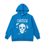 Mens Fall Outfits Three-Dimensional Printed Sweater Loose Hooded Cotton Hip-Hop Street