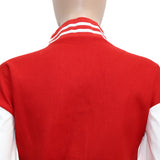Cheerleader Letterman Jacket Baseball Uniform Casual Letter Patch PU Leather Stitching