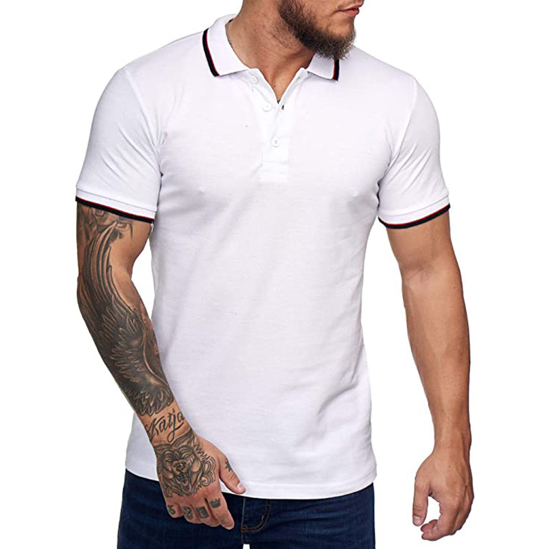Men T-shirt Casual plus Size Top Spring and Summer Design Short Sleeve Polo Shirt