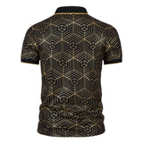 Men Shirt Fashion Slim Fit Shirt Short Sleeve Shirt Large Size Casual Top Summer Men's Fashion Print Short Sleeve Lapel Polo Shirt Men