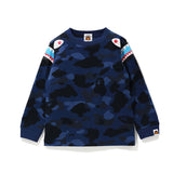 A Ape Print for Kids Sweatshirt Camouflage Blue Purple Red Shark Casual round Neck Baby Sweater