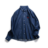 Men Shacket Long Sleeve Autumn Shirt Autumn Fashion Shirt Letter Embroidered Casual Shirt for Men