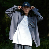 Men Shacket Long Sleeve Autumn Shirt Autumn Youth Fashion Shirt Striped Lapel Plaid Shirt for Men