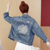 Denim Sparkle Jacket Women's Clothing Spring Loose Spring and Autumn