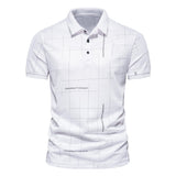 Men Shirt Fashion Slim Fit Shirt Short Sleeve Shirt Large Size Casual Top Summer Men's Casual Printed Short Sleeves Lapel T-shirt Polo Shirt