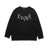 Mens Fall Outfits Winter High Street Cartoon Graffiti Sweater Retro Student Loose Pullover Lazy Sweater