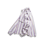 Men Shacket Long Sleeve Autumn Shirt Fashion Loose Vertical Stripe Shirt