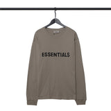 Fog Essentials Long Sleeve round Neck Sweatshirt Double Line Stereo Glue Lettered Casual Long Sleeve