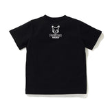 A Ape Print for Kids T Shirt Spring/Summer Black Cartoon Crew Neck T-shirt Short Sleeves