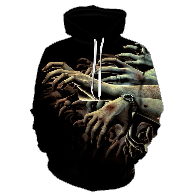 The Walking Dead Clothes Spring and Autumn 3D Digital Printing Personal Leisure Men's Long-Sleeved Hooded Sweater