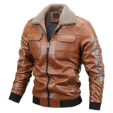 80's Leather Jacket Spring and Autumn Men's Leather Jackets Velvet Youth Motorcycle Leather Coat Men's Coat