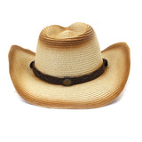 Wester Hats Spring and Summer Western Men and Women Straw Cowboy Hat Outdoor Seaside Sun Protection Hat Beach Hat