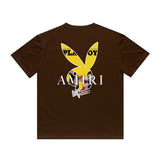 Amiri T Shirt Yellow Rabbit Head Beauty Casual Round Neck