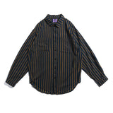 Men Shacket Long Sleeve Autumn Shirt Autumn Shirt Striped Loose Casual Youth Shirt Men