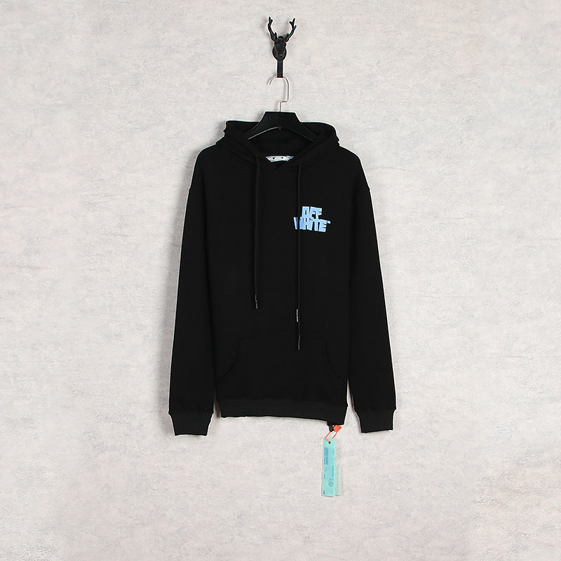 Autumn And Winter Palm Square Letter Pattern Hooded Sweater For Men And Women